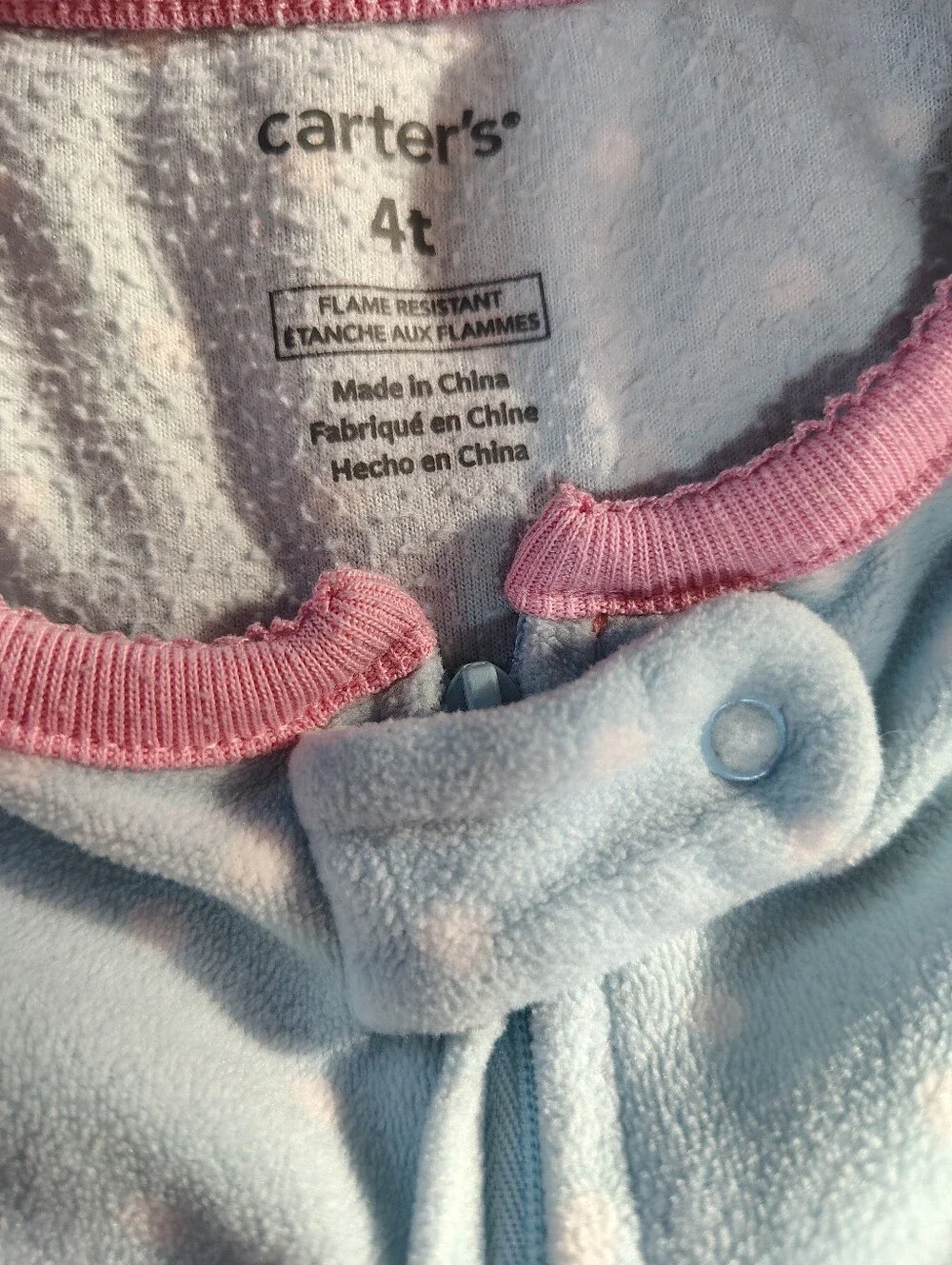 Carter's Pink, Light Blue & Lavender Footed One-Piece Sleepers Lot Of 3 Size 4T